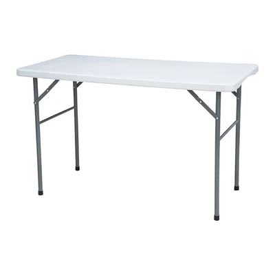 122*61*74CM Λευκό πλαστικό αναδιπλούμενο τραπέζι με ρυθμιζόμενο ύψος για υπαίθριο πικνίκ 4ft
